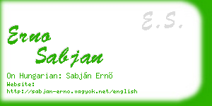 erno sabjan business card